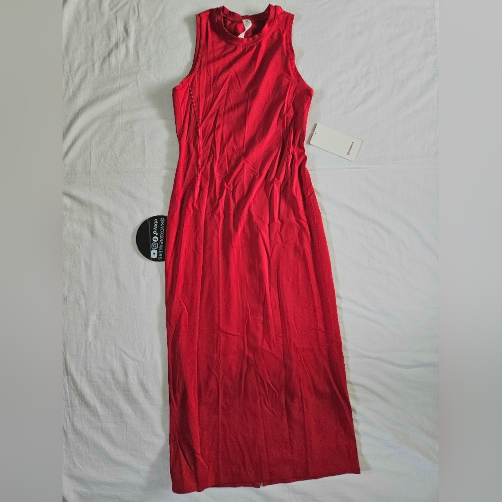 Lululemon All Aligned Midi Dress DKRD Dark Red Women's Size 10